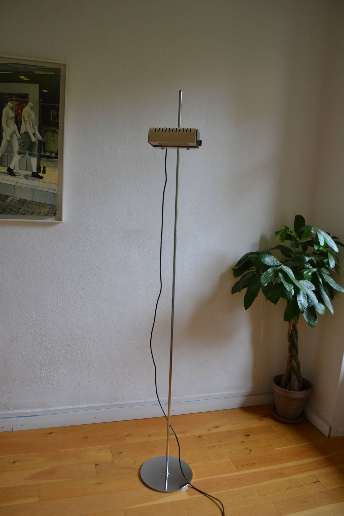 White halogen floor lamp, DLG 626 design, Joe Colombo, circa 1970