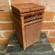 Antique basket, tall wicker woven bread basket, vintage laundry basket
