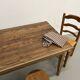 Farmhouse table with spindle legs in solid beech and ash