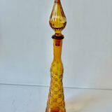 Genie bottle Empoli Murano Italy Vintage amber 1950