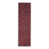 Tapis couloir vintage turc Oushak fait main en laine et coton rouge 80x281