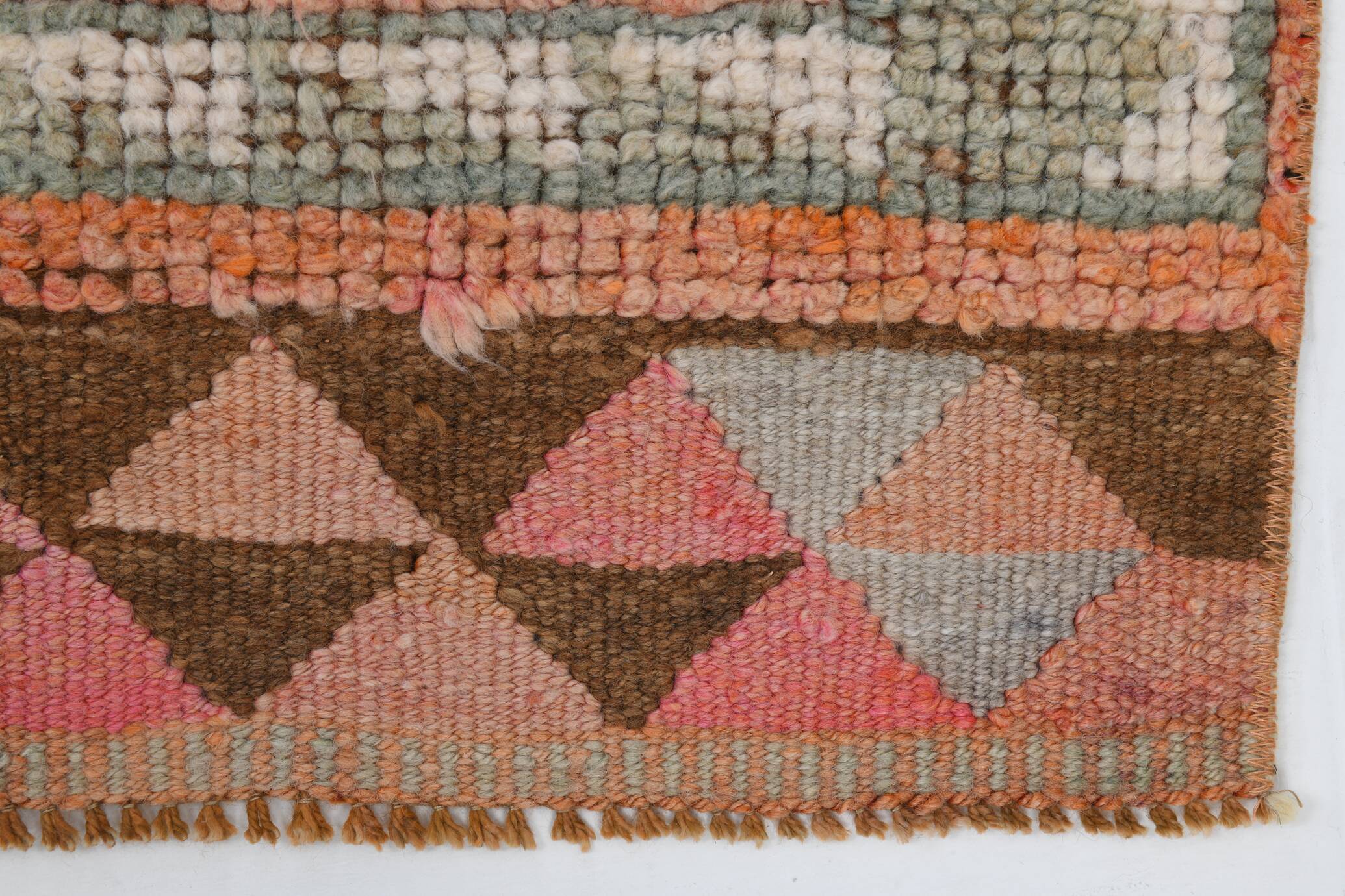 3x10 Orange Brown Handmade Wool Vintage Runner Rug, 103x323Cm SK 18245