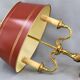 Hot water bottle lamp in solid bronze gilded style Louis XVI Lampshade Color Bordeaux "Lucien Gau"