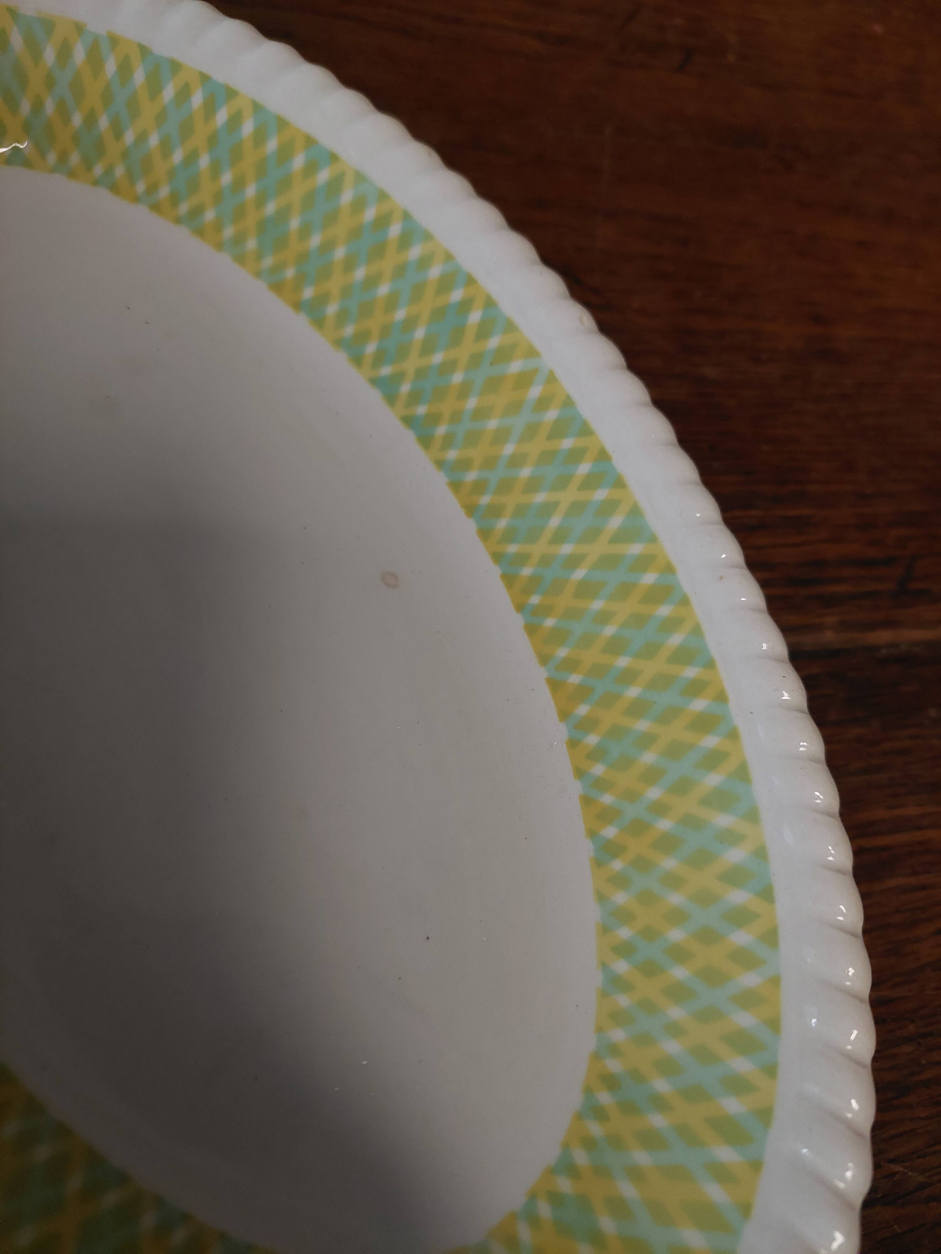 Pair of Badonviller iron earthenware dishes, Amina model