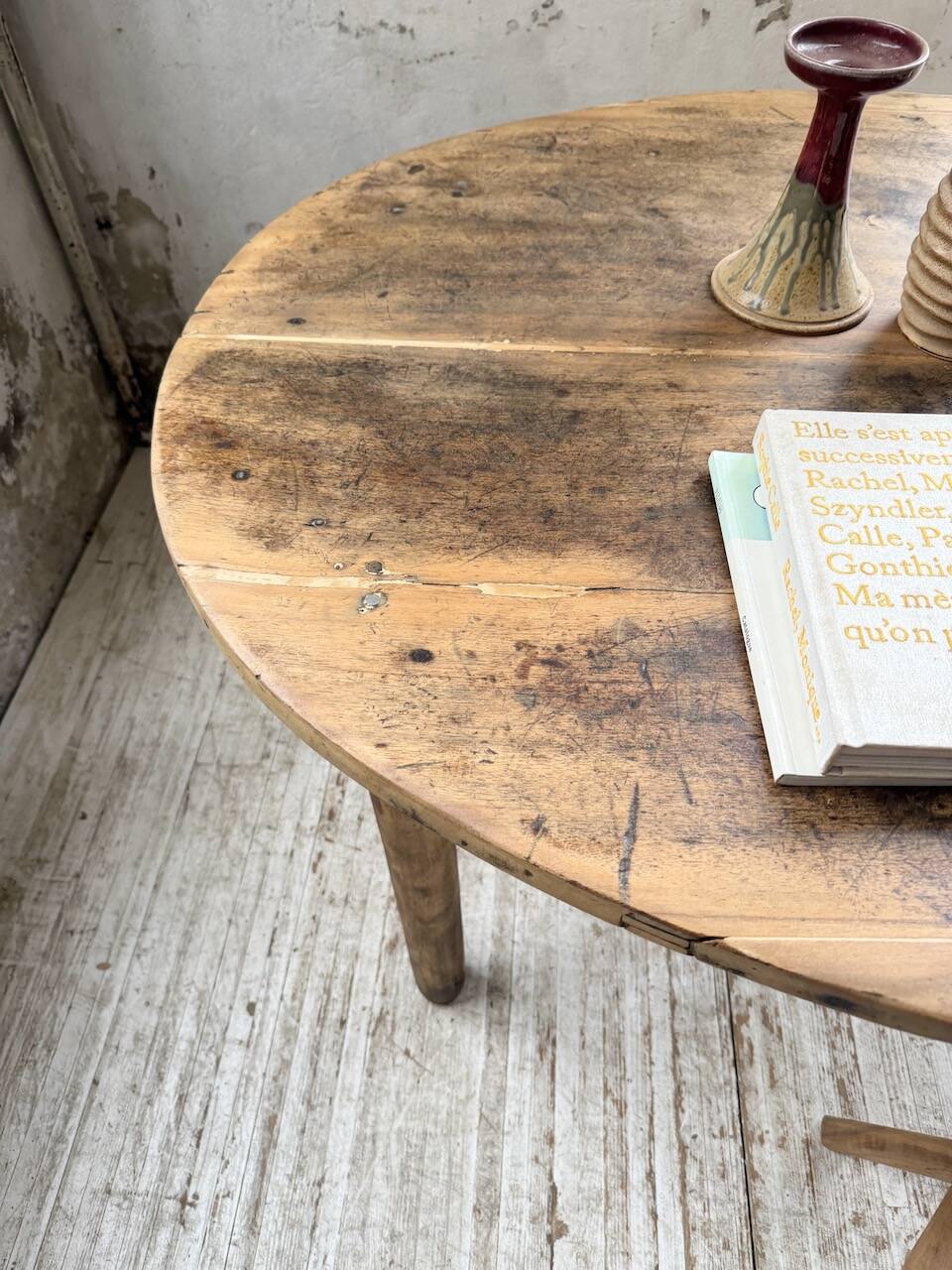 Oval walnut farmhouse table