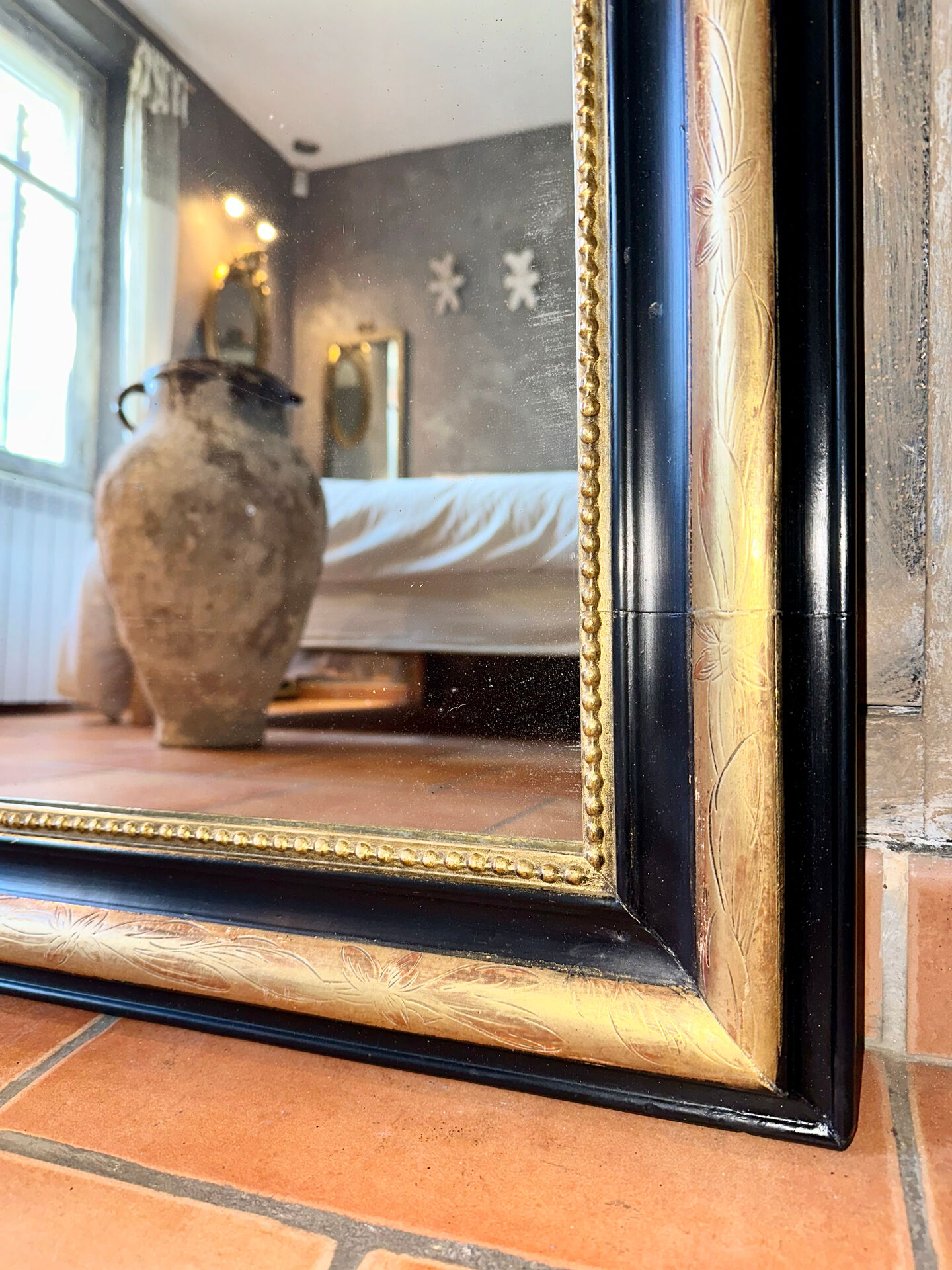 Miroir Louis-Philippe ancien doré XIXème