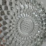 Sugar bowl box with glass lid floral decoration.