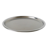 Plateau rond en inox vintage, 1970