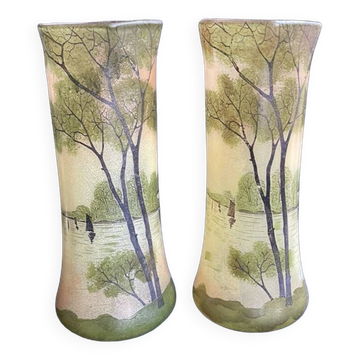 Pair of FT Legras Toul vases – 19th century