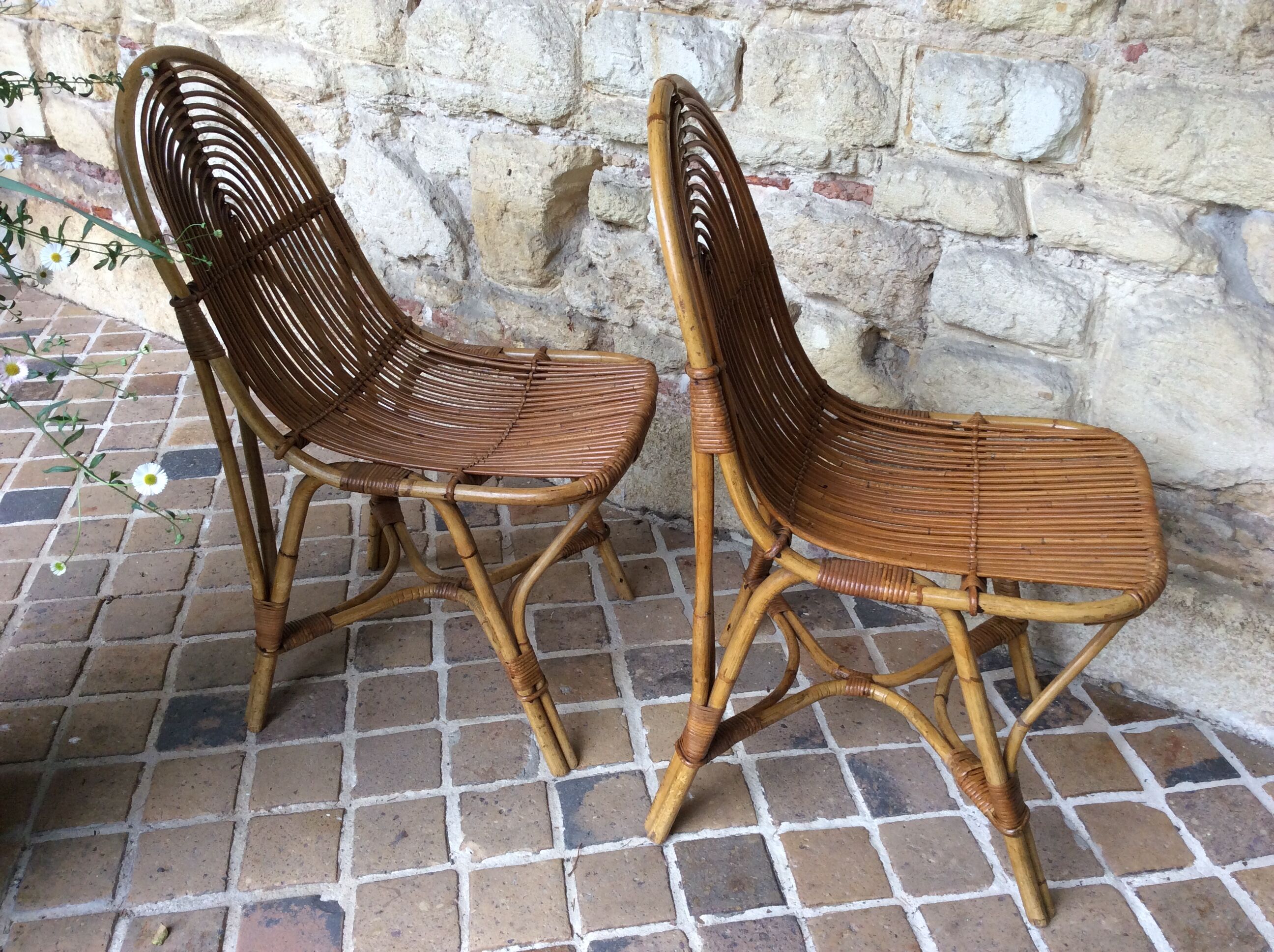 Pair of rattan chairs
