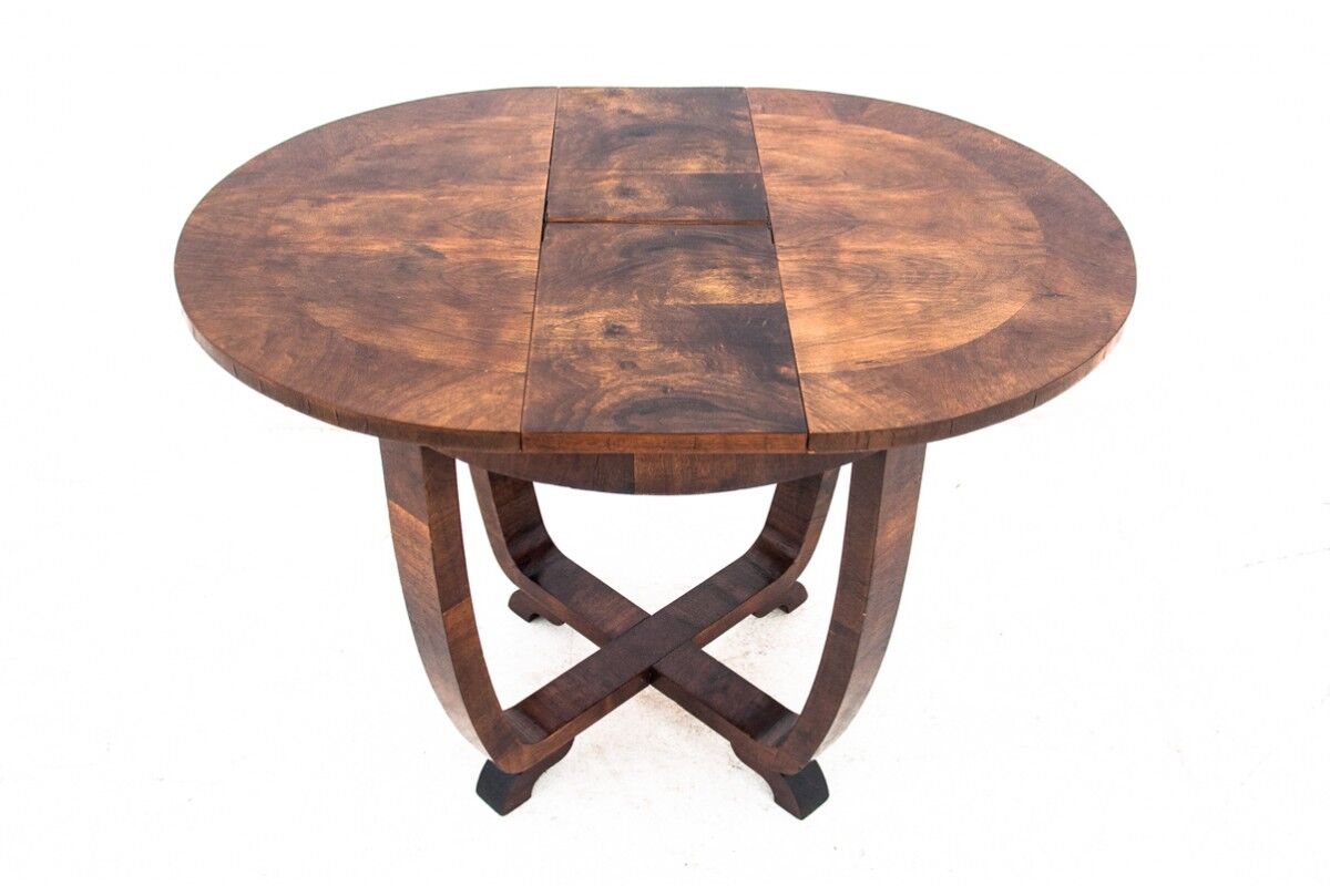 Art deco extendable table, poland, 1930s