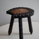 Swedish tripod stool in pine and cowhide, Wabi Sabi, 1950s