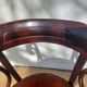 Swivel wooden armchair, pattern on seat