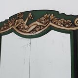 French Art Deco mirror in green carved wood, 1930s
