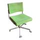 Chaise de bureau en tissu vert et métal chromé