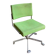 Chaise de bureau en tissu vert et métal chromé