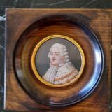 Medallion painting, miniature painting, portrait Louis XVI