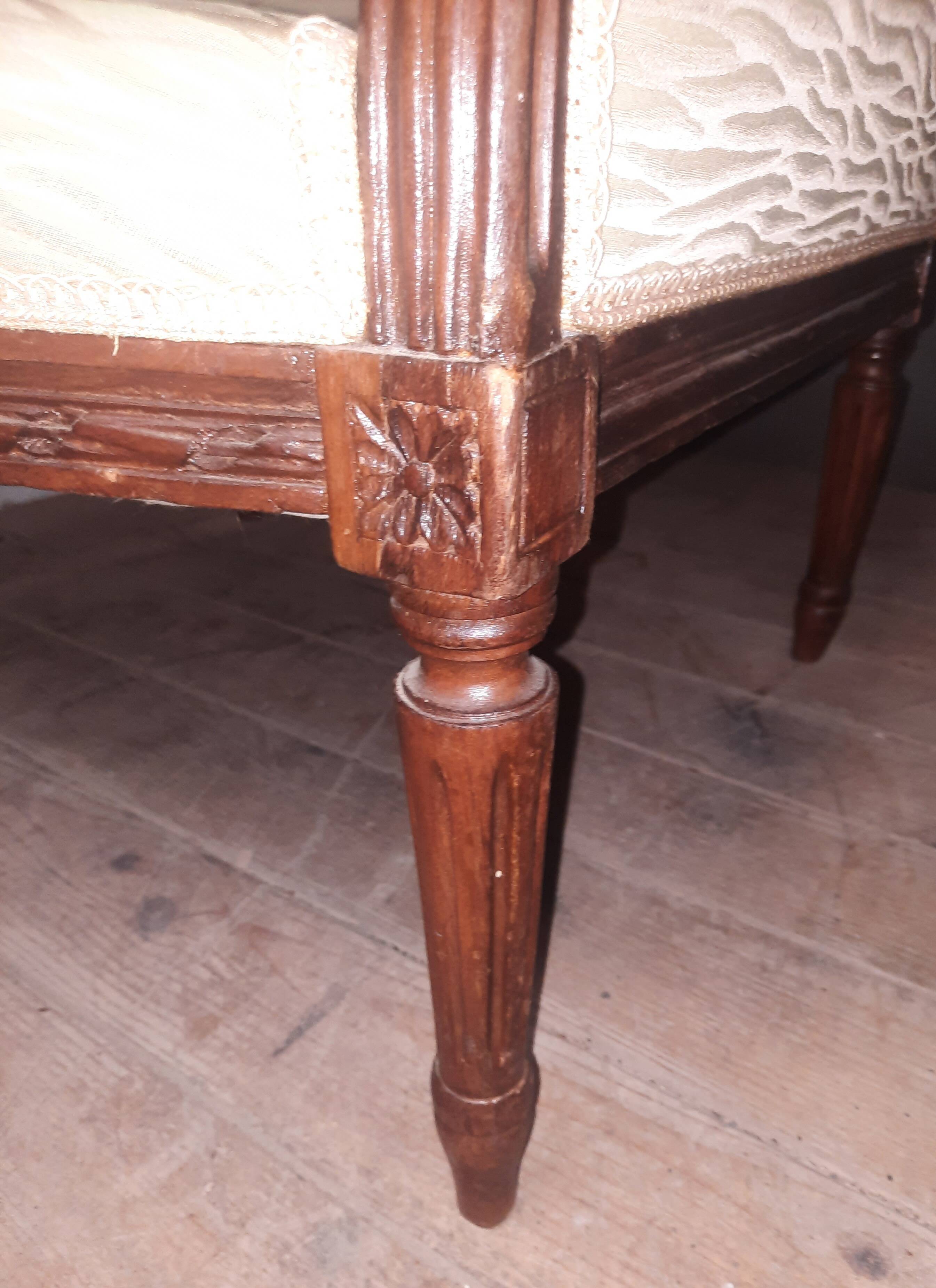 Pair of wingback armchairs in Louis XVI style