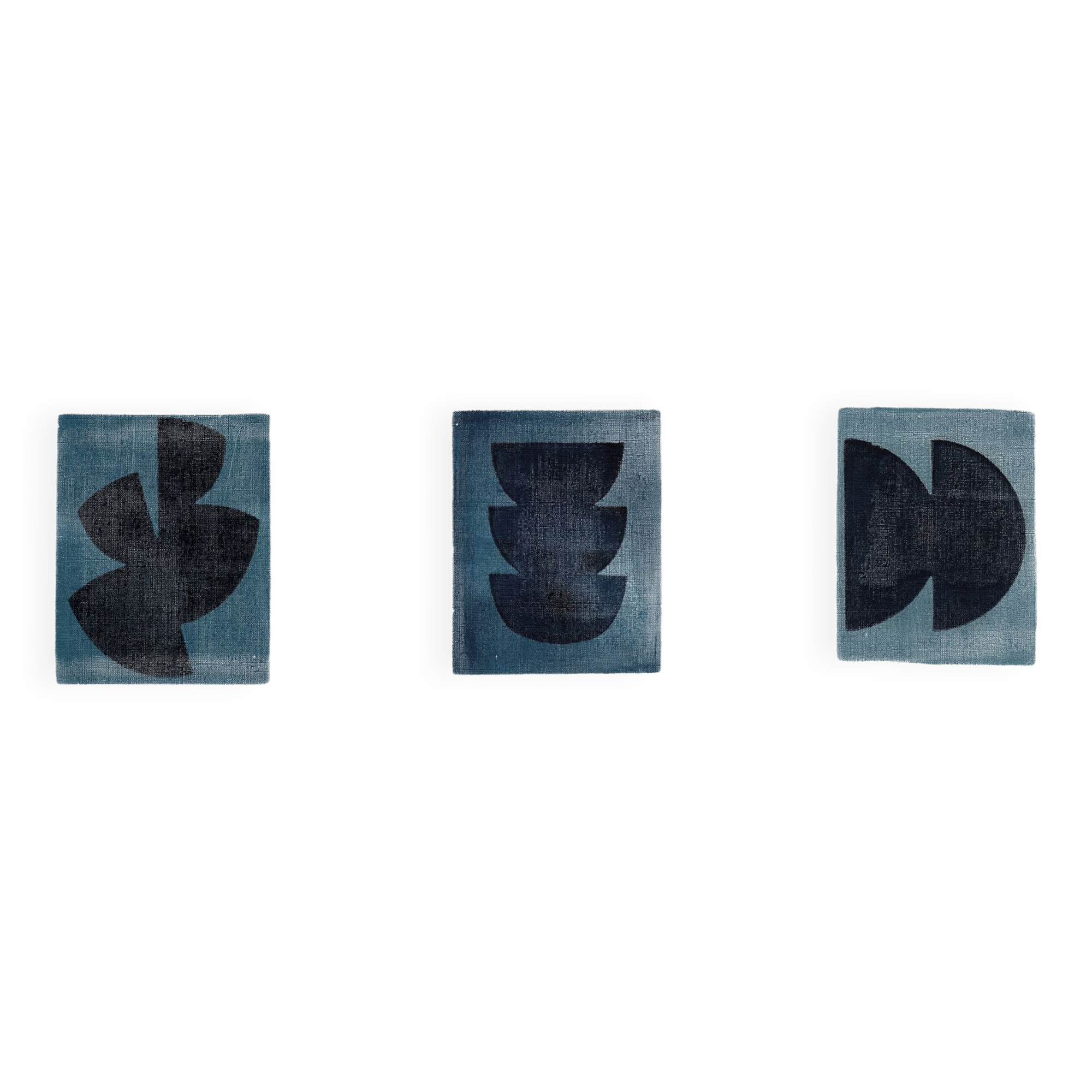 Trio of paintings on paper by Eawy