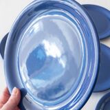 6 deep blue ceramic plates