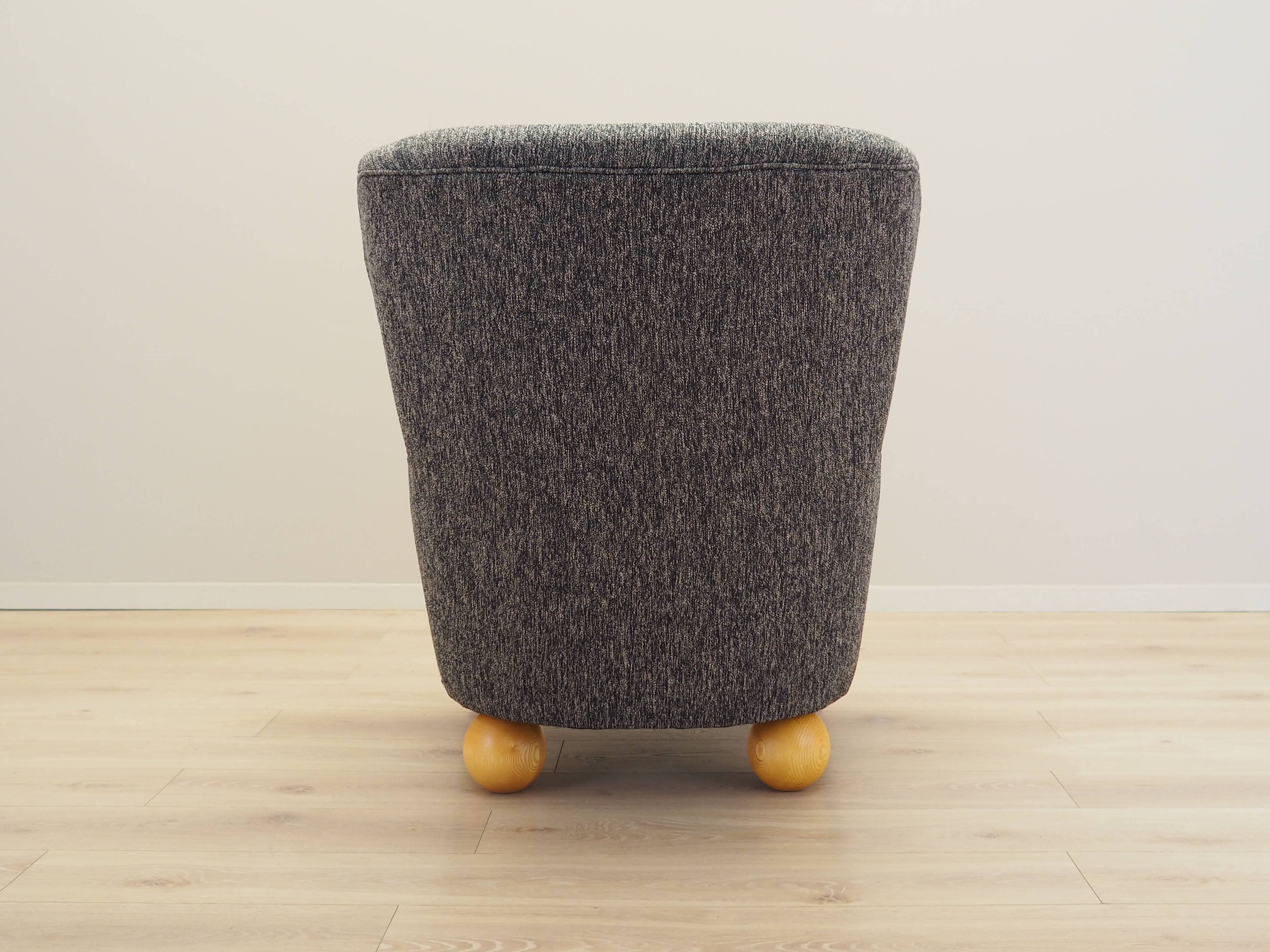 Grey armchair, Scandinavian design, production: Denmark