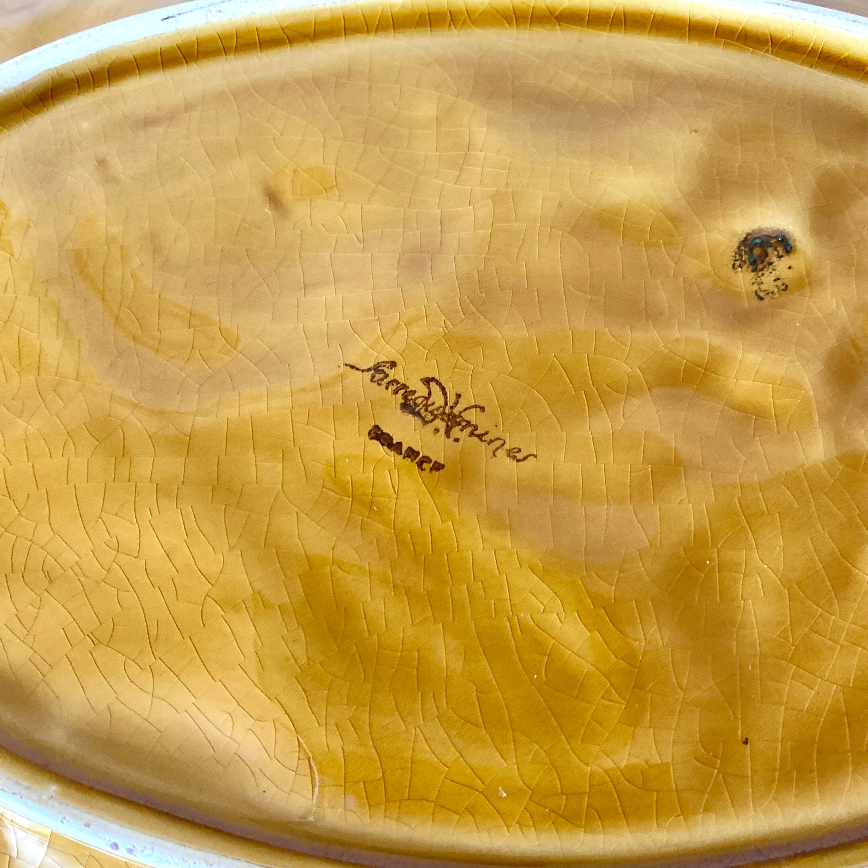 Sarreguemines oval slip dish