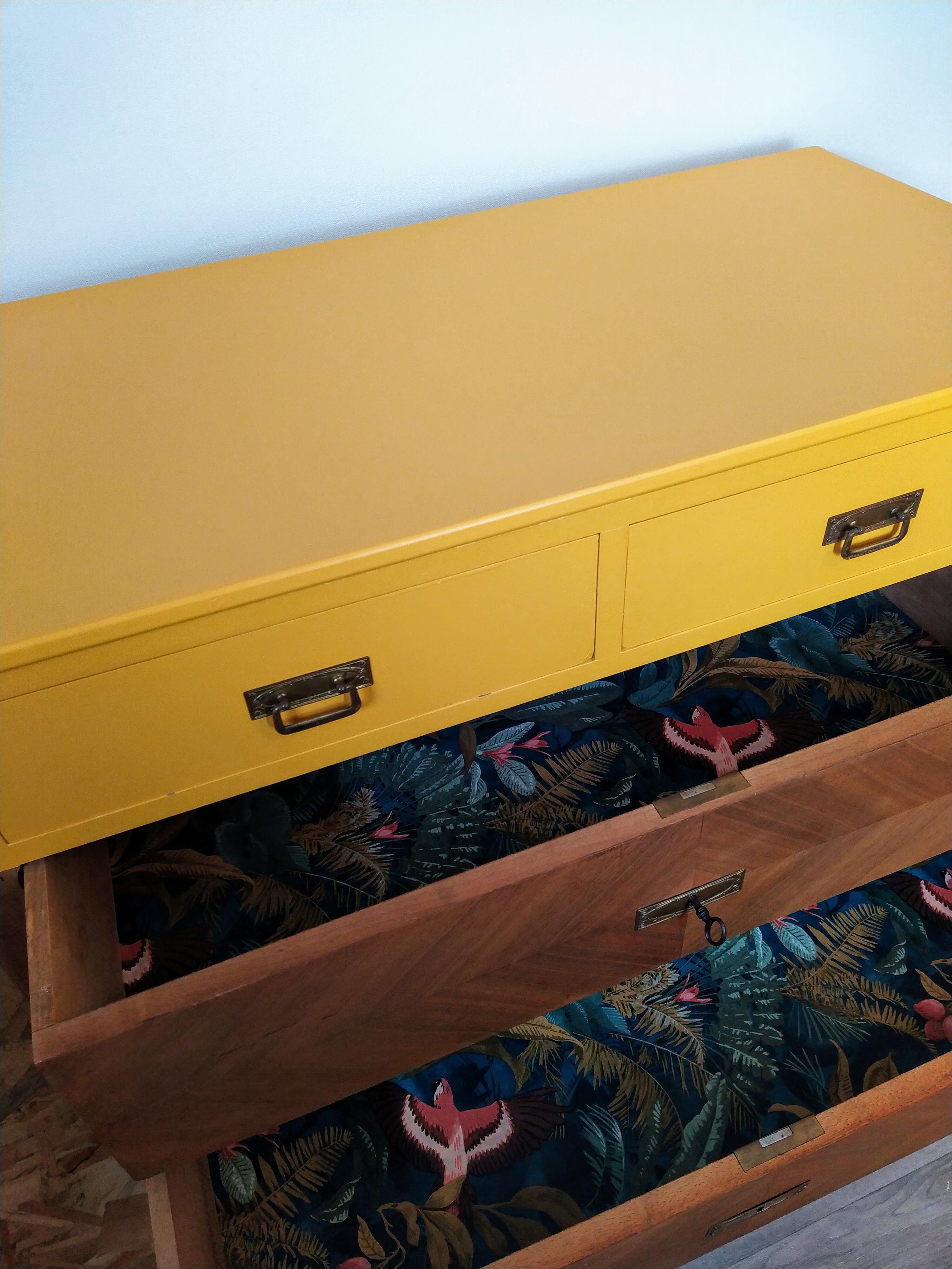 Yellow chest of drawers
