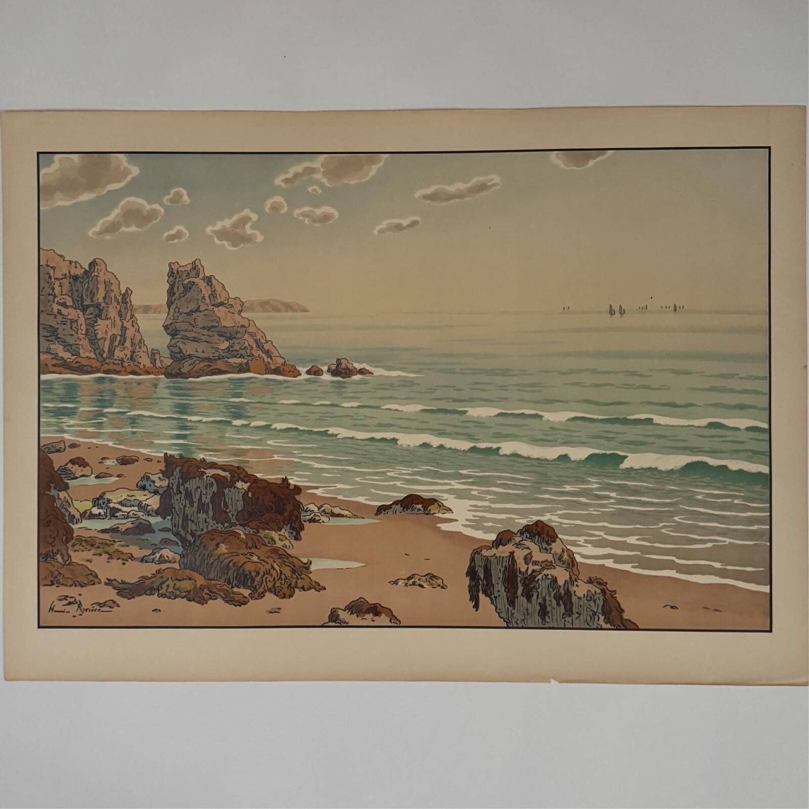 Lithograph by Henri Rivière The Aspects of Nature - The Sea