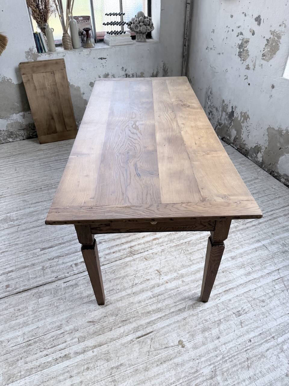 Solid oak farmhouse table with extensions (190-280cm) 1950