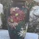 Ceramic vase bouquet of flowers painted and signed by Escoffier