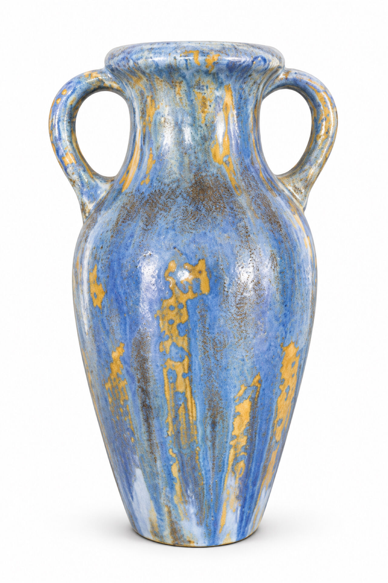 Rare French Art Deco vase in glazed stoneware from Pierrefonds, with glaze.