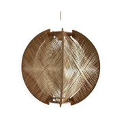Scandinavian sculptural suspension in wood and stretched wires, 1960s.