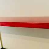 Modular vintage wall shelf, black and red metal circa 1960s