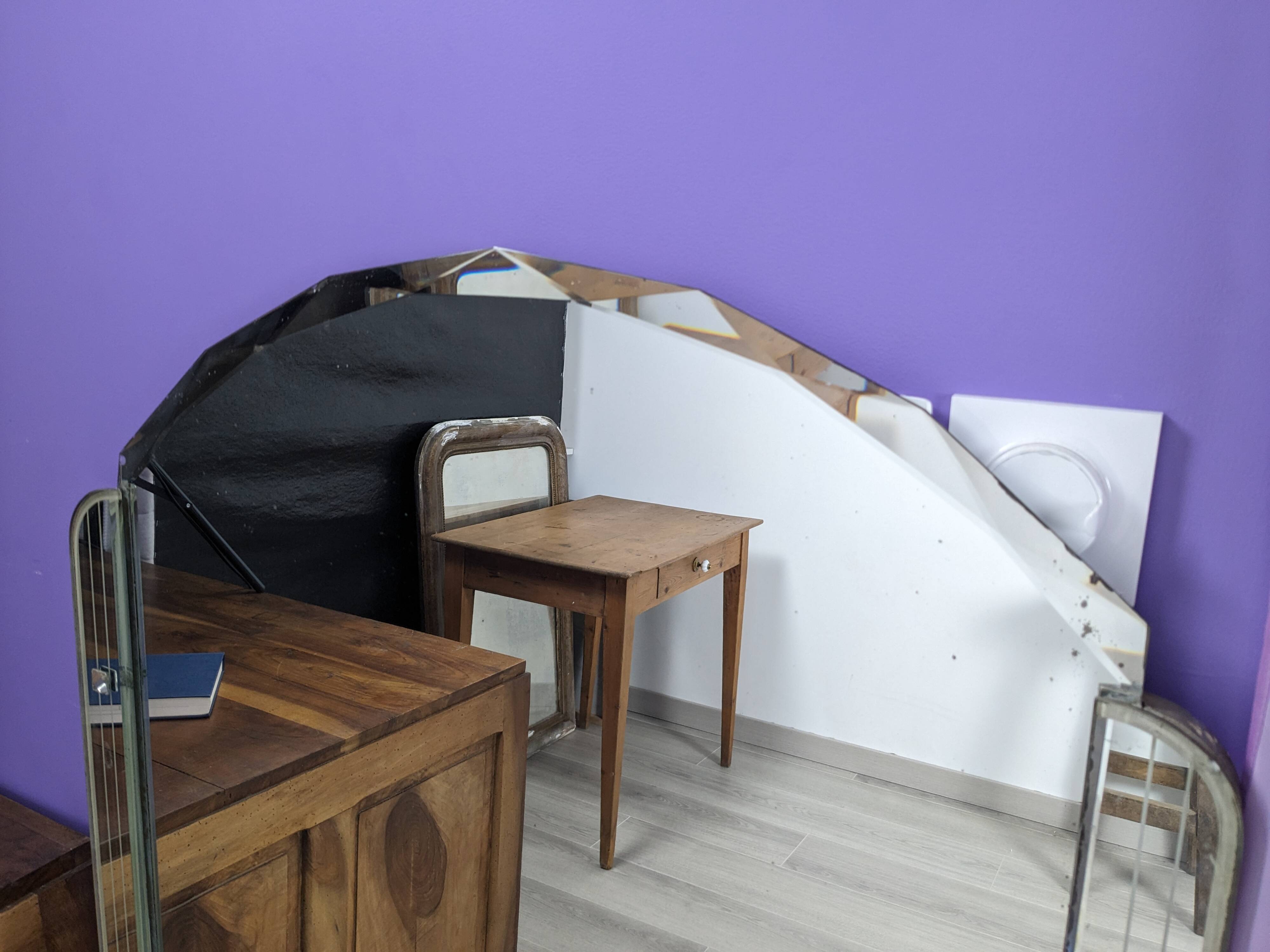 Beveled art deco mirror 127 x 83 cm