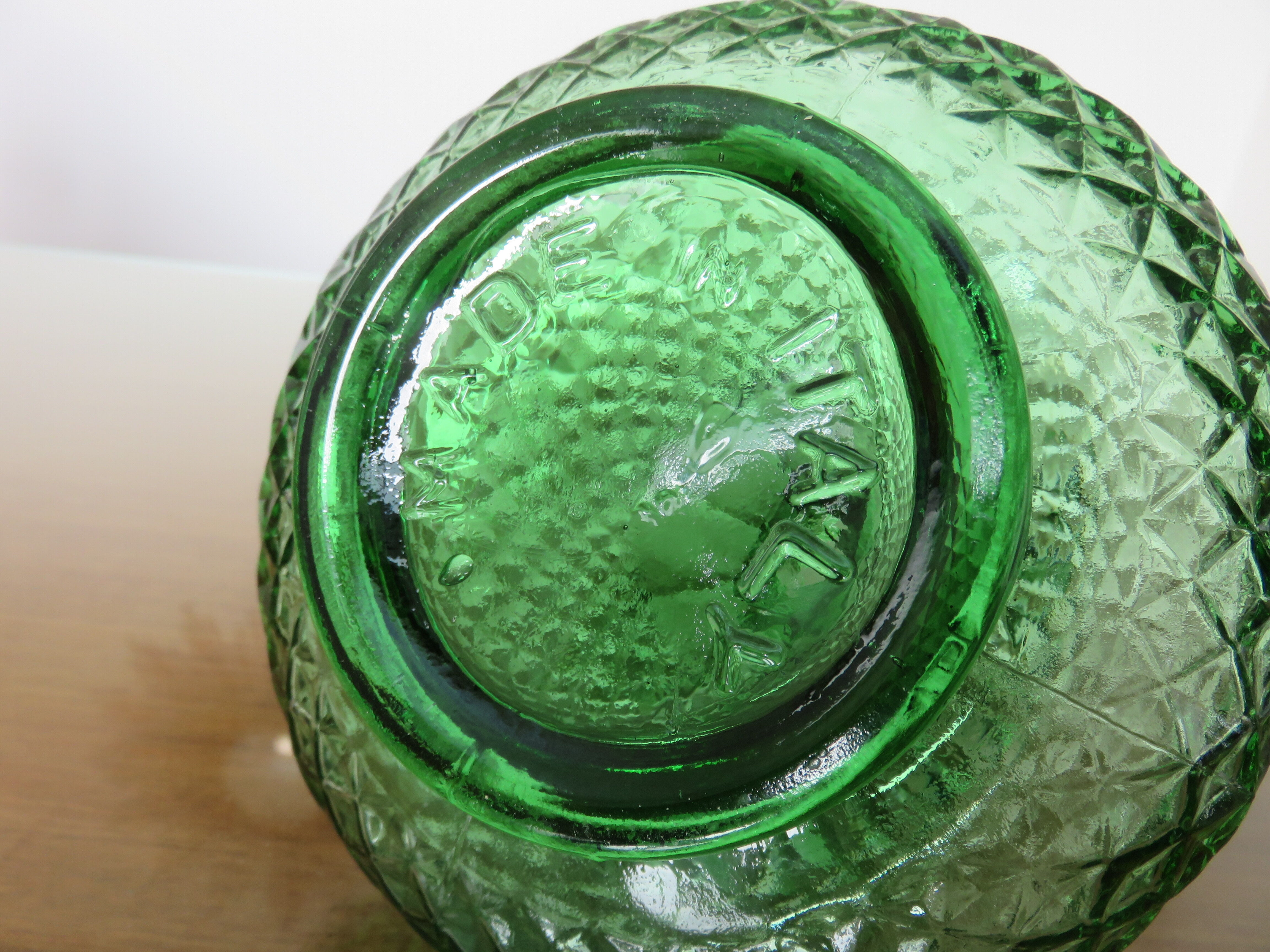 Carafe empoli made in italy diamond tip glass 60s 70s