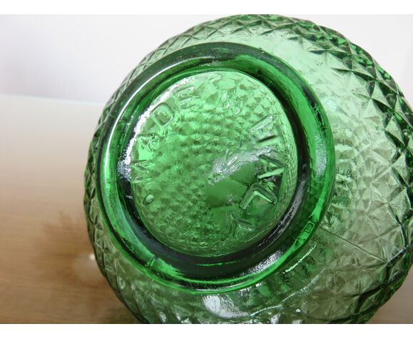 Carafe empoli made in italy verre pointe de diamant années 60 70