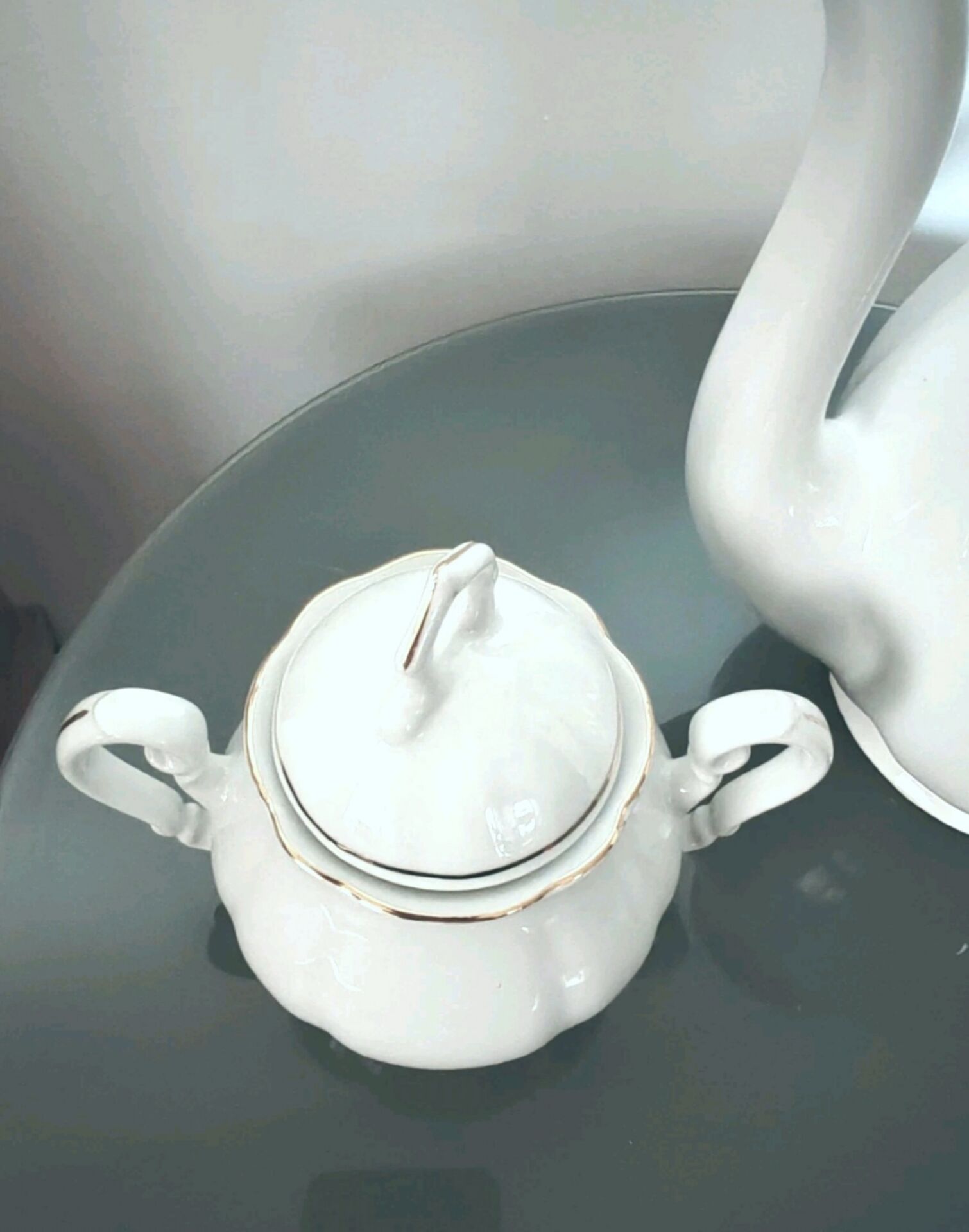Grande Cafetière Et Sucrier En Porcelaine Fine Italie