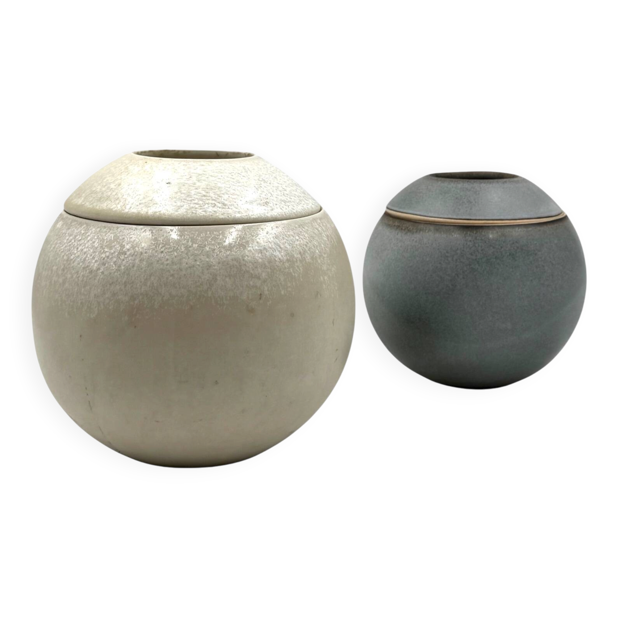 Ensemble de 2 vases en grès Mid-century Modern, Franco Bucci Italie vers 1960