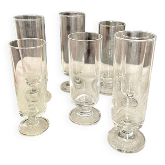 Set of 7 vintage Champagne flutes from the 70s