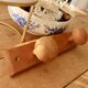 Vintage wall coat rack in pine with 2 hooks.