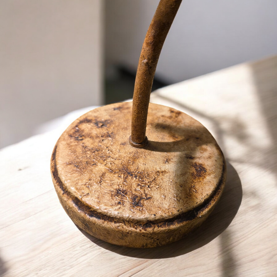 Table lamp with rope and metal