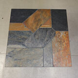 Slate stone brutalist coffee table, 1980s