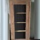 Armoire vitré bois massif aéro-gommée ancien