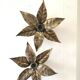 Pair Of appliques bronze flowers design 70s
