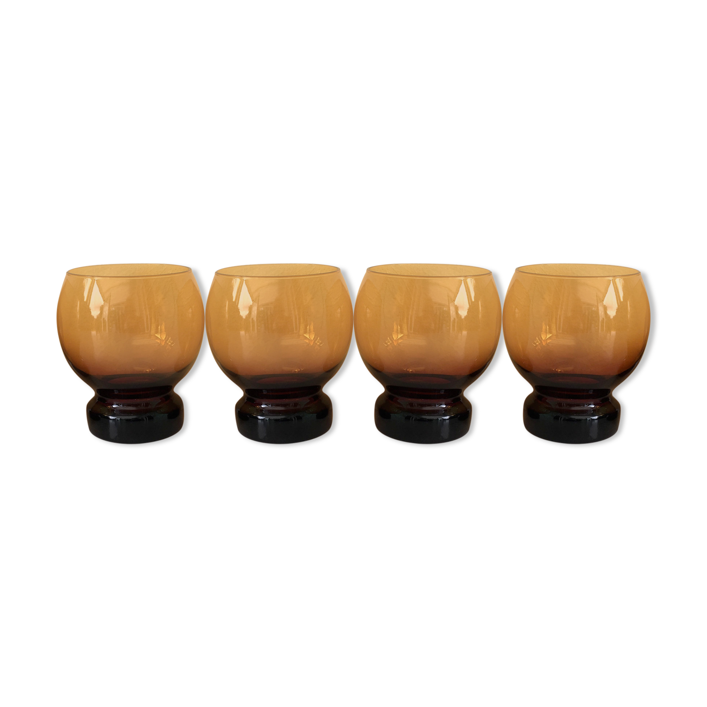 Set of 4 vintage amber cups