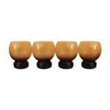Set of 4 vintage amber cups
