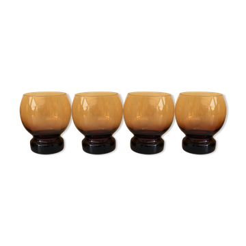 Set of 4 vintage amber cups