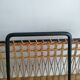 Iron and Rattan Magazine Rack - 1960s - Vintage