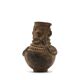 Mangbetu pottery container with hermaphrodite ancestor