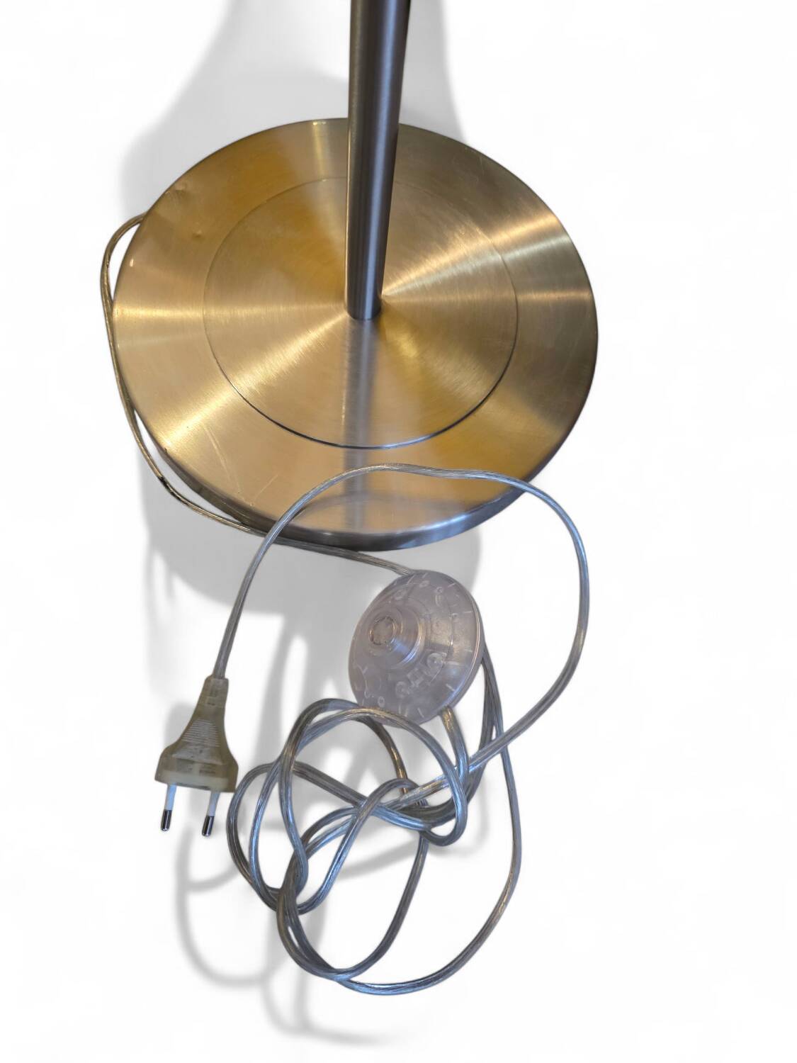 1990s design floor lamp – Brushed metal & crystals